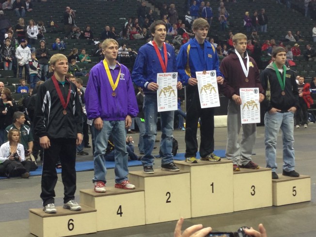 Kyle Drehmel earned 4th place at 126 pounds at the 2013 Class A State Wrestling Tournament